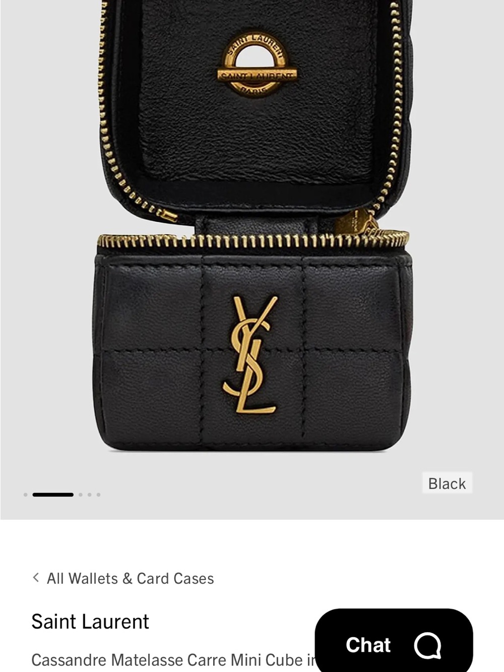Saint Laurent Black Quilted Matelassé Mini Cube with Gold Chain - Picture 4 of 10